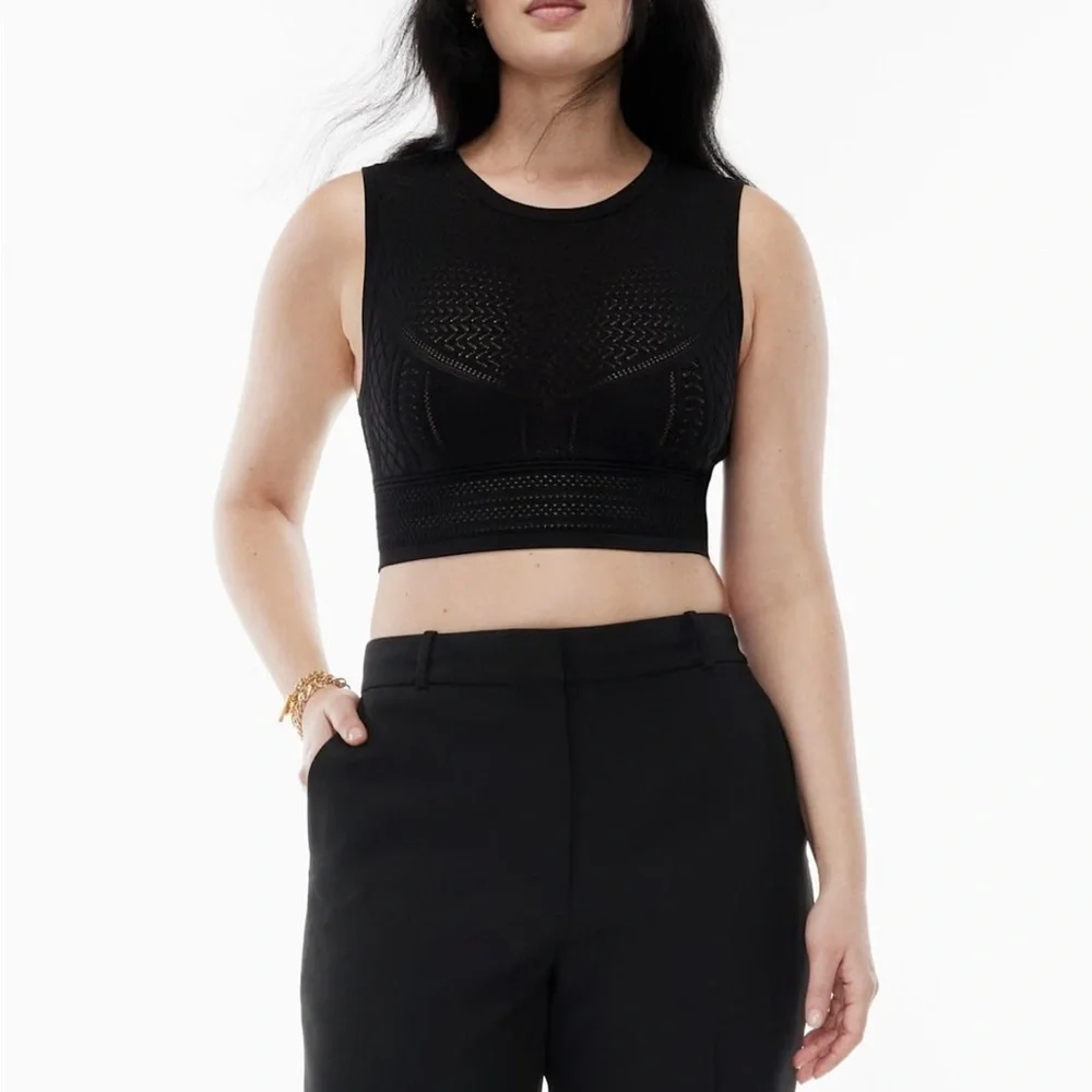 Babaton Black Pointelle Tank